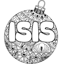 Coloriage pr&eacute;nom ISIS - d&eacute;cor Boule de No&euml;l
