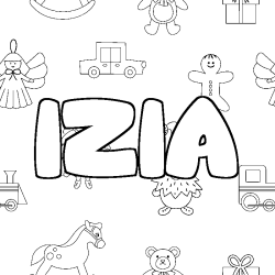 Coloriage IZIA - d&eacute;cor Jouets