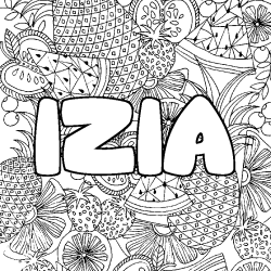 Coloriage IZIA - d&eacute;cor Mandala fruits