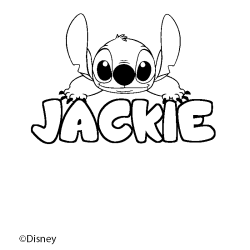 Coloriage pr&eacute;nom JACKIE - d&eacute;cor Stitch