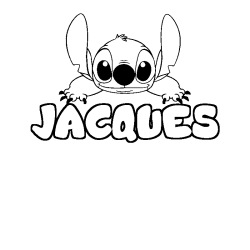 Coloriage prénom JACQUES - décor Stitch