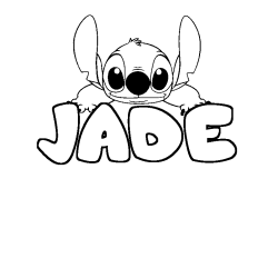 Coloriage prénom JADE - décor Stitch