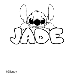 Coloriage pr&eacute;nom JADE - d&eacute;cor Stitch