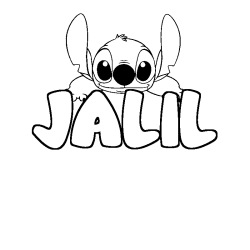 Coloriage prénom JALIL - décor Stitch