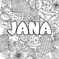 Coloriage JANA - d&eacute;cor Mandala fruits