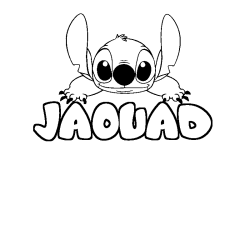 Coloriage prénom JAOUAD - décor Stitch