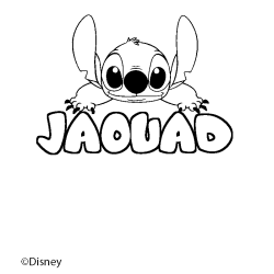 Coloriage pr&eacute;nom JAOUAD - d&eacute;cor Stitch