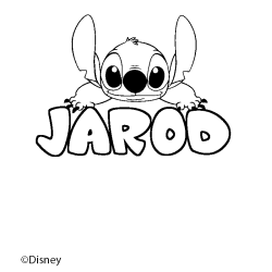 Coloriage pr&eacute;nom JAROD - d&eacute;cor Stitch
