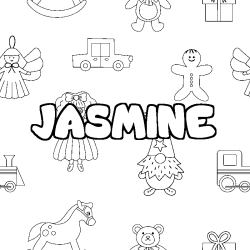 Coloriage JASMINE - d&eacute;cor Jouets