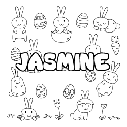 Coloriage JASMINE - d&eacute;cor Paques