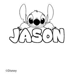 Coloriage pr&eacute;nom JASON - d&eacute;cor Stitch