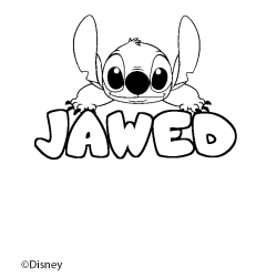 Coloriage pr&eacute;nom JAWED - d&eacute;cor Stitch