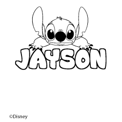 Coloriage pr&eacute;nom JAYSON - d&eacute;cor Stitch