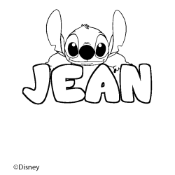 Coloriage JEAN - d&eacute;cor Stitch