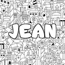 Coloriage JEAN - d&eacute;cor Ville