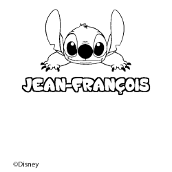 Coloriage pr&eacute;nom JEAN-FRAN&Ccedil;OIS - d&eacute;cor Stitch