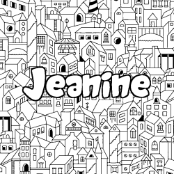 Coloriage Jeanine - d&eacute;cor Ville