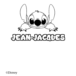 Coloriage pr&eacute;nom JEAN-JACQUES - d&eacute;cor Stitch