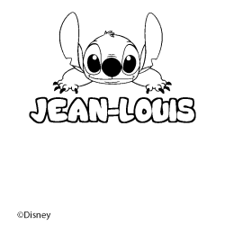 Coloriage pr&eacute;nom JEAN-LOUIS - d&eacute;cor Stitch