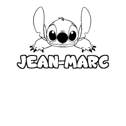 Coloriage prénom JEAN-MARC - décor Stitch