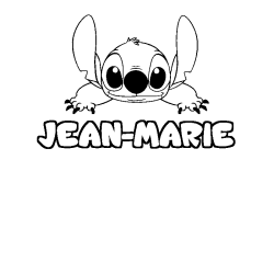 Coloriage prénom JEAN-MARIE - décor Stitch