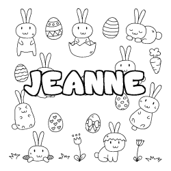 Coloriage JEANNE - d&eacute;cor Paques