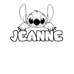 Coloriage prénom JEANNE - décor Stitch