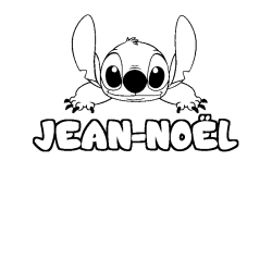Coloriage prénom JEAN-NOËL - décor Stitch