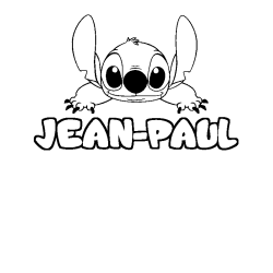 Coloriage prénom JEAN-PAUL - décor Stitch
