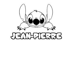 Coloriage prénom JEAN-PIERRE - décor Stitch