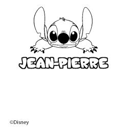 Coloriage pr&eacute;nom JEAN-PIERRE - d&eacute;cor Stitch