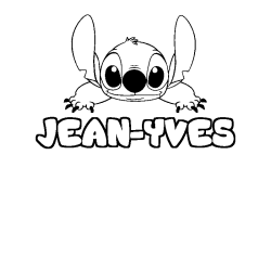 Coloriage prénom JEAN-YVES - décor Stitch