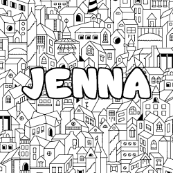 Coloriage JENNA - d&eacute;cor Ville