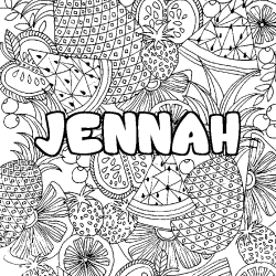 Coloriage JENNAH - d&eacute;cor Mandala fruits