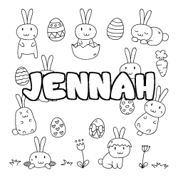 Coloriage JENNAH - d&eacute;cor Paques