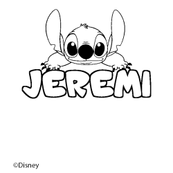 Coloriage pr&eacute;nom JEREMI - d&eacute;cor Stitch