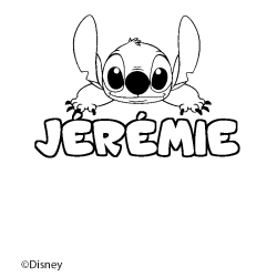 Coloriage pr&eacute;nom J&Eacute;R&Eacute;MIE - d&eacute;cor Stitch