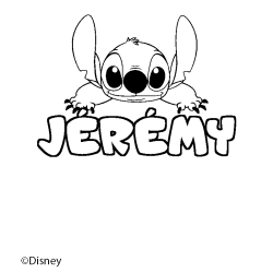 Coloriage pr&eacute;nom J&Eacute;R&Eacute;MY - d&eacute;cor Stitch