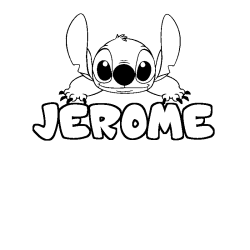Coloriage prénom JEROME - décor Stitch