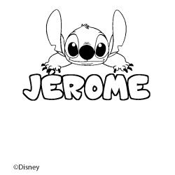 Coloriage pr&eacute;nom J&Eacute;ROME - d&eacute;cor Stitch