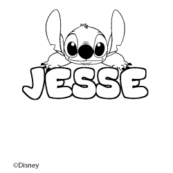 Coloriage pr&eacute;nom JESSE - d&eacute;cor Stitch