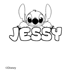 Coloriage pr&eacute;nom JESSY - d&eacute;cor Stitch