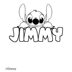 Coloriage pr&eacute;nom JIMMY - d&eacute;cor Stitch