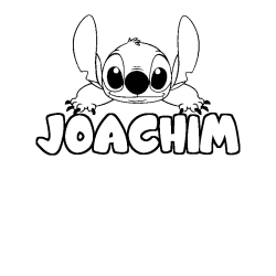 Coloriage prénom JOACHIM - décor Stitch