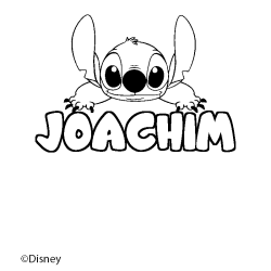 Coloriage pr&eacute;nom JOACHIM - d&eacute;cor Stitch