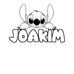 Coloriage prénom JOAKIM - décor Stitch