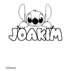 Coloriage pr&eacute;nom JOAKIM - d&eacute;cor Stitch
