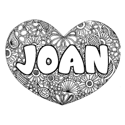 Coloriage JOAN - d&eacute;cor Mandala coeur