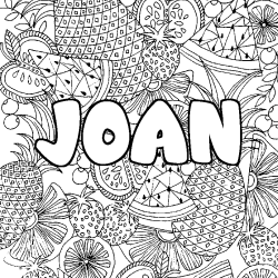 Coloriage JOAN - d&eacute;cor Mandala fruits