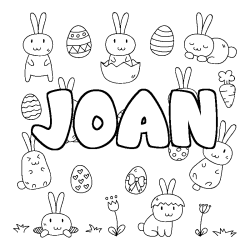 Coloriage JOAN - d&eacute;cor Paques